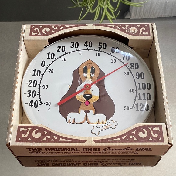 THE ORIGINAL JUMBO DIAL BY THE OHIO THERMOMETER CO. HUSHPUPPY, BASSET HOUND DOG - Picture 1 of 6